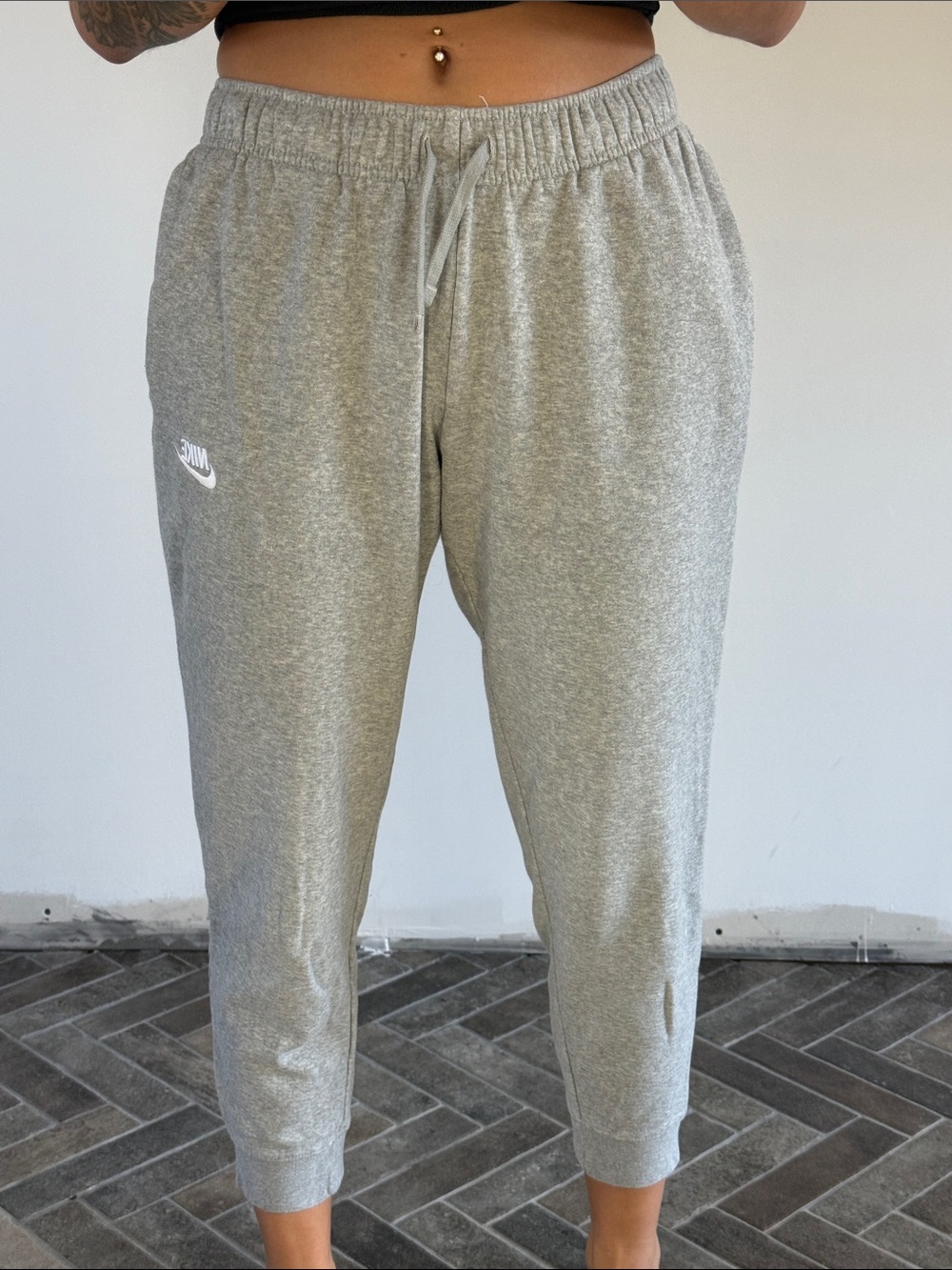 Nike Grey Drawstring Fleece Joggers for Kids